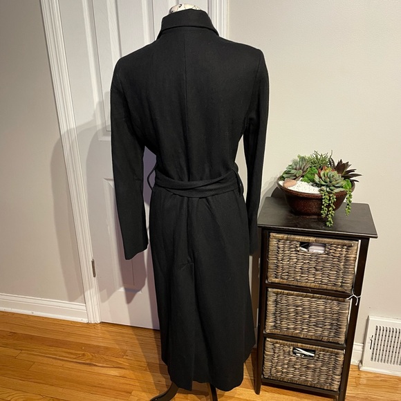 MaxAzaria Collection Wool Ruched Belt Rob Kimono One button Wrap Draped Runaway - Picture 7 of 8